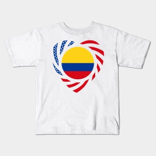 Colombian American Multinational Patriot Flag (Heart) Kids T-Shirt